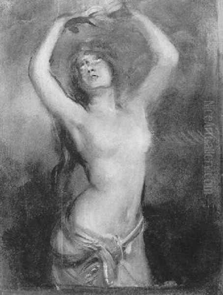 Frauenakt Oil Painting by Lenbach Franz Von