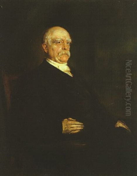 Portrait Otto Furst Bismarck In Schwarzem Zivil Oil Painting by Lenbach Franz Von