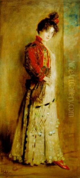 Die Tanzerin Saharet Oil Painting by Lenbach Franz Von