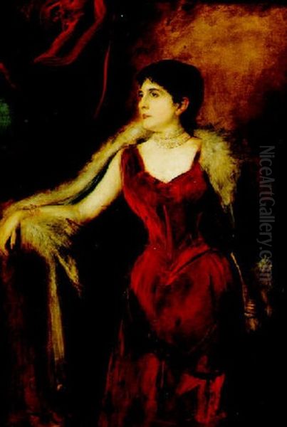 Damenbildnis, Baronin Cahn (?) Oil Painting by Lenbach Franz Von