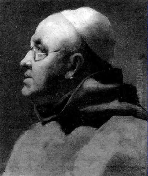 Bildnis Eines Geistlichen Oil Painting by Lenbach Franz Von