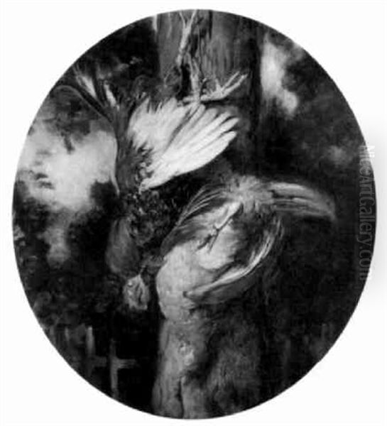 Jagdstilleben Oil Painting by Lenbach Franz Von