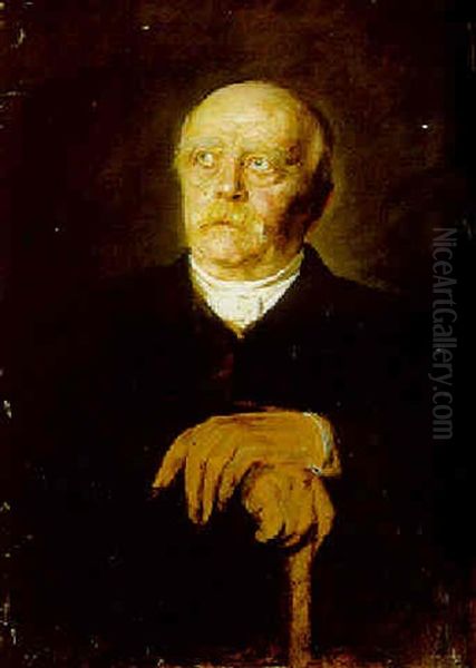 Portrait Of Furst Otto Von Bismarck Oil Painting by Lenbach Franz Von