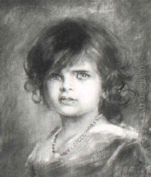 Gabriele Lenbach, Tochter Des Kunstlers Oil Painting by Lenbach Franz Von