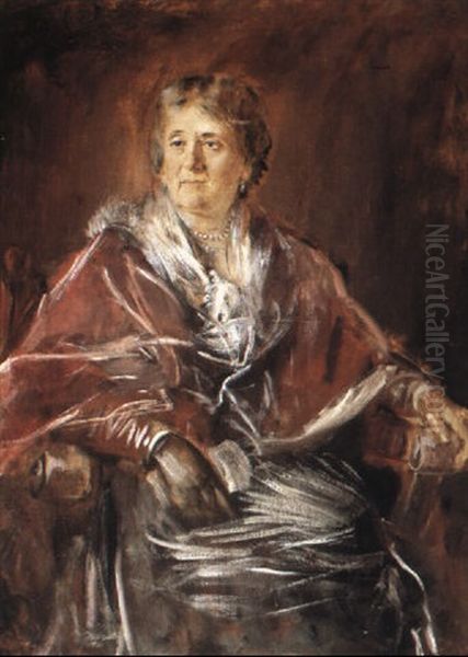 Josephine Von Wertheimstein Oil Painting by Lenbach Franz Von