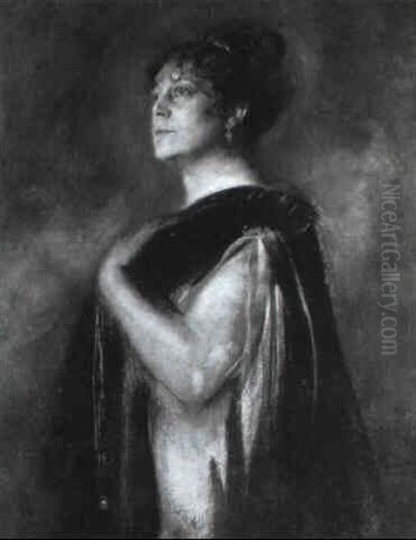 Bildnis Der Schauspielerin Clara Ziegler In Einem Rollenkost_m Oil Painting by Lenbach Franz Von