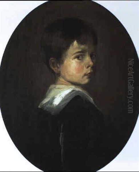 Bildnis Eines Knaben Oil Painting by Lenbach Franz Von