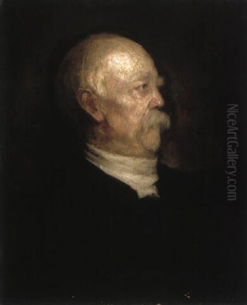 Portrat Furst Otto Von Bismarck Oil Painting by Lenbach Franz Von