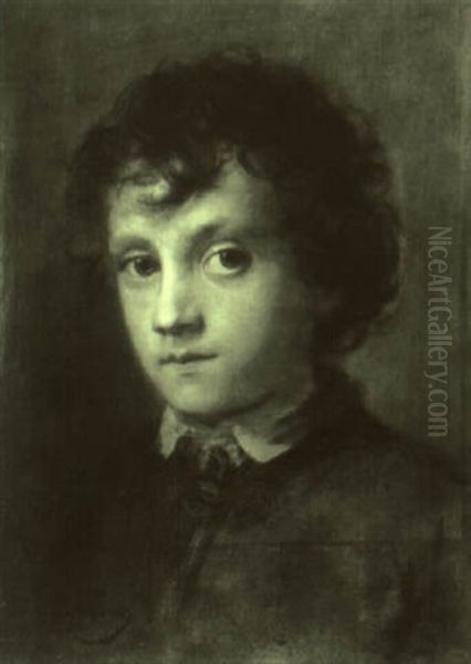 Portrait Of A Young Boy Oil Painting by Lenbach Franz Von