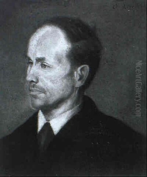 Herrenportrait; Damenportrait Oil Painting by Lenbach Franz Von
