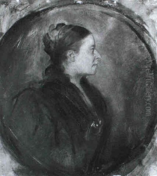 Bildnis Einer Dame Oil Painting by Lenbach Franz Von