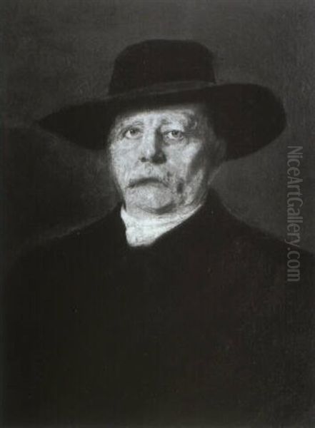 Furst Bismarck Oil Painting by Lenbach Franz Von