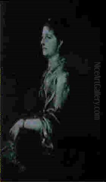 Bildnis Margarete Von Italien Oil Painting by Lenbach Franz Von