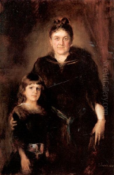 Portrait Der Frau Kommerzienrat Ladenburg (mannheim) Mit Kind Oil Painting by Lenbach Franz Von
