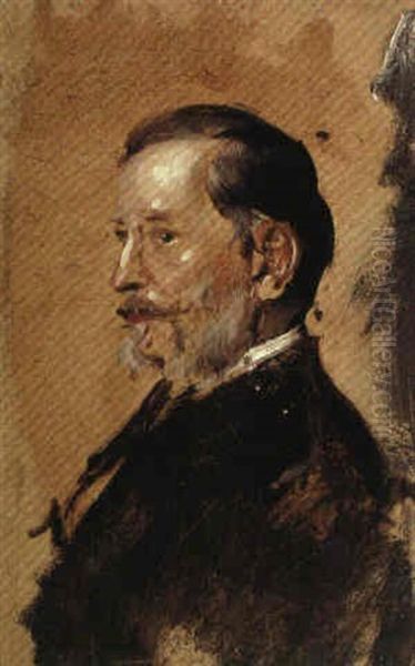 Unbekannter Herr Oil Painting by Lenbach Franz Von