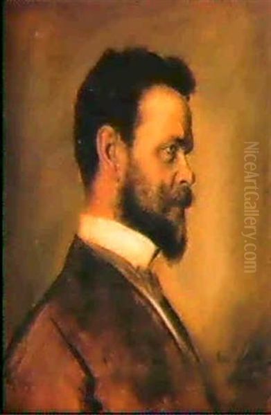 Bildnis Des Heinrich Kautsch, Bildhauer Und Freund Des      Kunstlers Oil Painting by Lenbach Franz Von