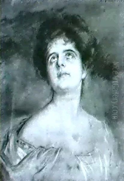 Damenportat Oil Painting by Lenbach Franz Von