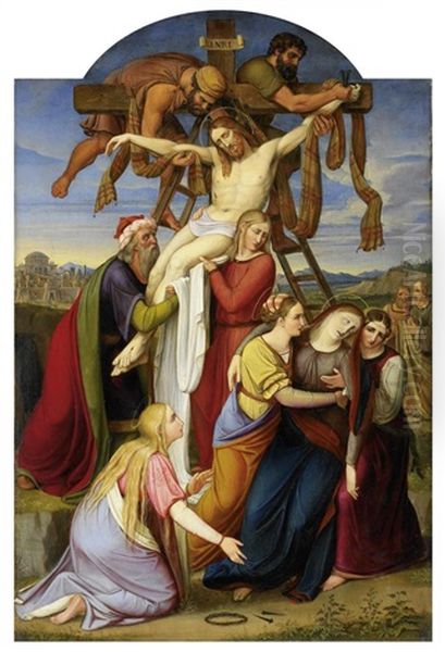 Kreuzabnahme Oil Painting by Heinrich Immanuel Lengerich