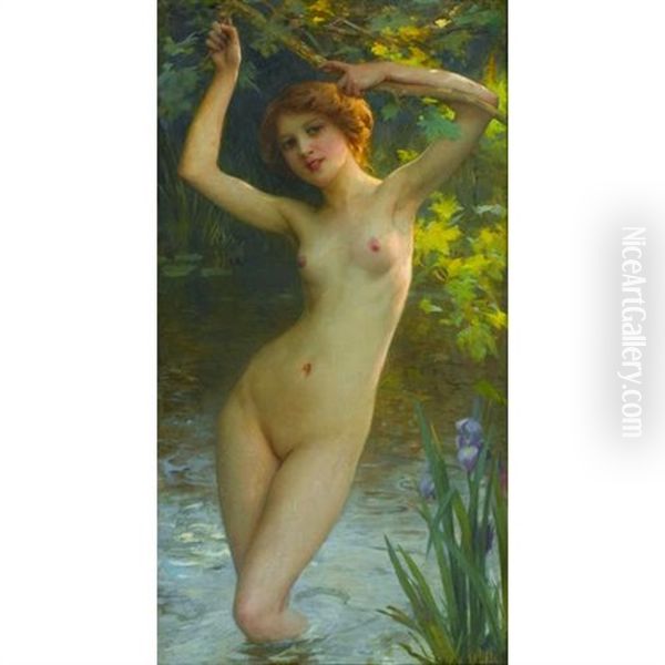 A Morning Swim Oil Painting by Charles Amable Lenoir