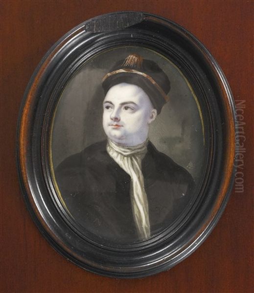 A Miniature Of Sir Richard Steele Oil Painting by Bernard Lens III