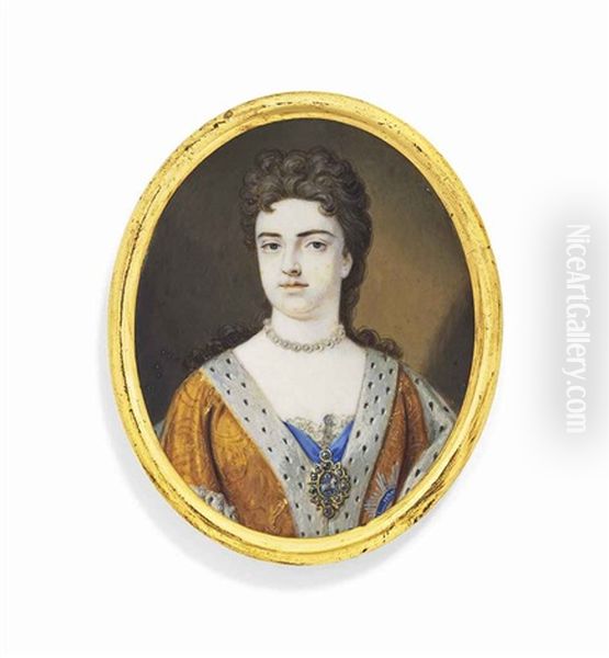 Queen Anne (1665-1714) Oil Painting by Bernard Lens III