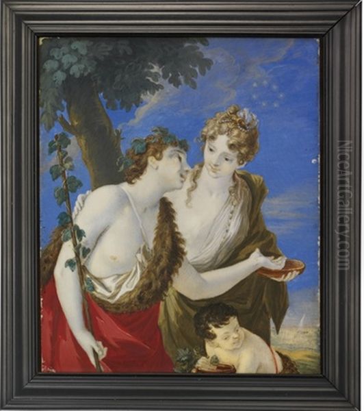 Bacchus And Ariadne Oil Painting by Bernard Lens III