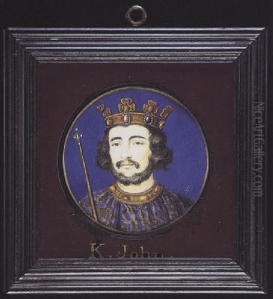 King John Of England In Robes, Crown And Holding A Sceptre Oil Painting by Bernard Lens III
