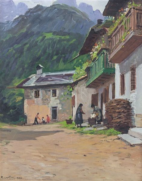 Case Ad Alleghe Oil Painting by Rocco Lentini
