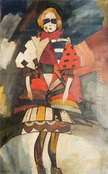 Costume Study Oil Painting by Aristarkh Vasilievic Lentulov