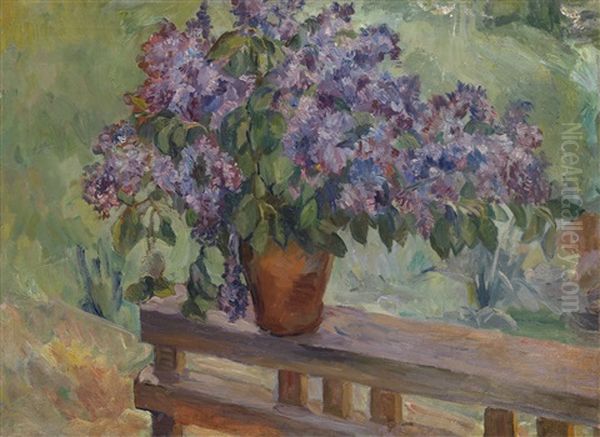 Still Life With Lilacs Oil Painting by Aristarkh Vasilievic Lentulov