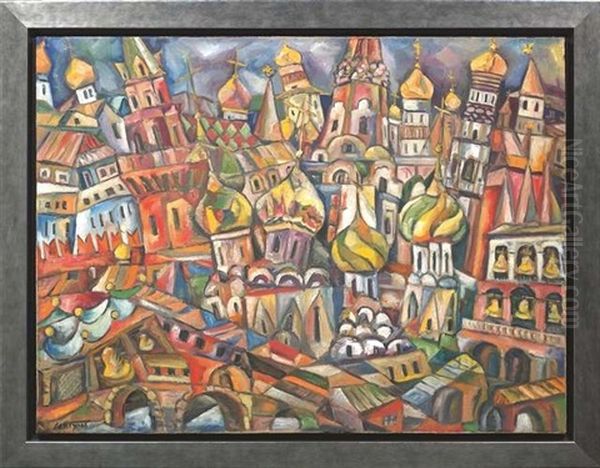 Moskau Oil Painting by Aristarkh Vasilievic Lentulov