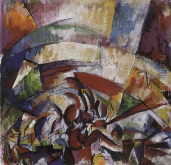 Vorhang Zu Prometheus. Eine Variante Oil Painting by Aristarkh Vasilievic Lentulov