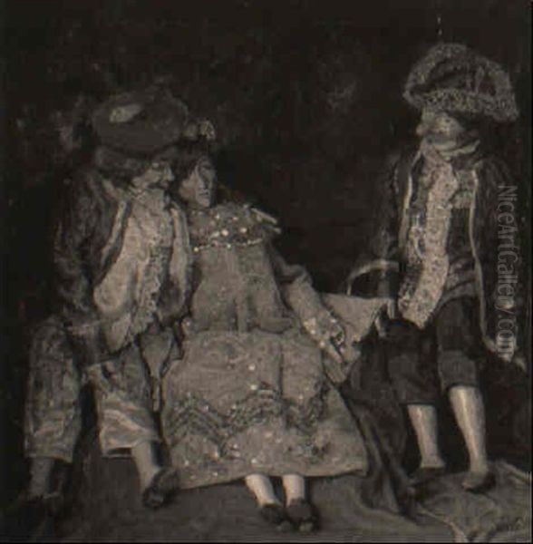 Marionetdukker Oil Painting by Maximilian, Max Lenz