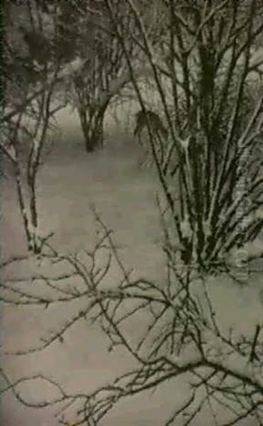 Winter Am Nyrnberger Jagdhof Oil Painting by Maximilian, Max Lenz