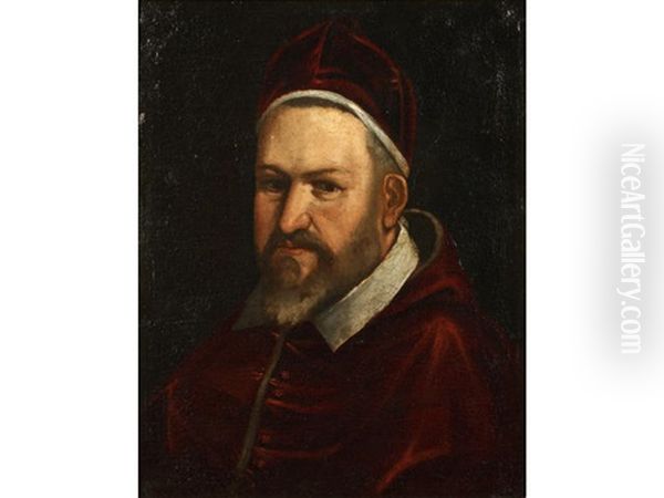 Portrait Of Pope Paul V, Bust-length, In Papal Robes Oil Painting by Ottavio Leoni