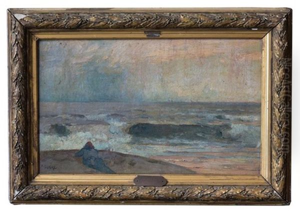 Les Grandes Lames Oil Painting by Auguste Lepere