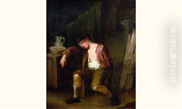 Enfant Dormant Oil Painting by Nicolas Bernard Lepicie