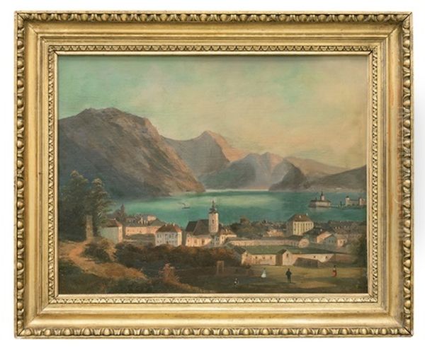 Gmunden (pohled Na Gmunden) Oil Painting by Ferdinand Lepie