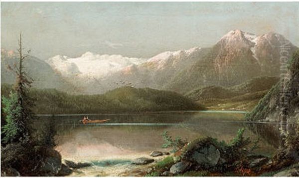 Gebirgslandschaft Mit See Oil Painting by Ferdinand Lepie