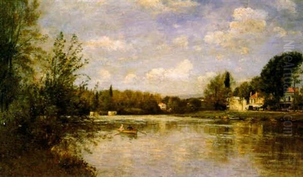 La Marne A La Varenne Oil Painting by Stanislas Lepine