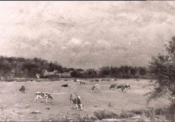 Paturage Avant Les Pluies Oil Painting by Stanislas Lepine