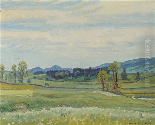 Juralandschaft Im Fruhling, 1939 Oil Painting by Charles L'Eplattenier