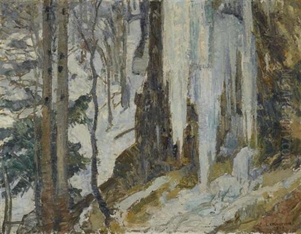 Gorges De L'areuse En Hiver Oil Painting by Charles L'Eplattenier