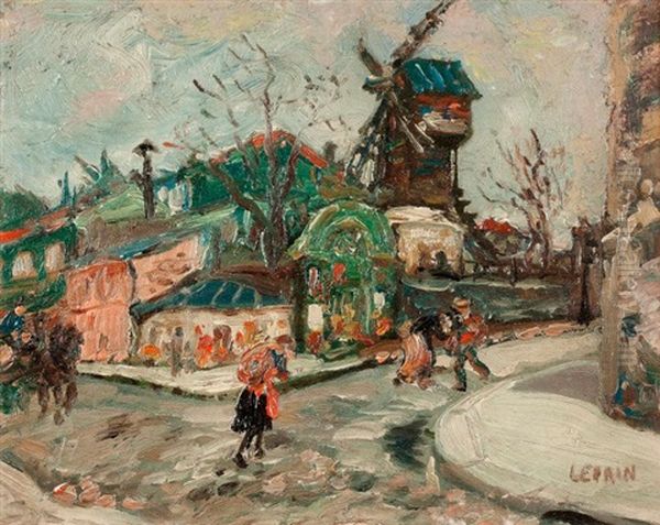 Le Moulin De La Galette Oil Painting by Marcel Leprin