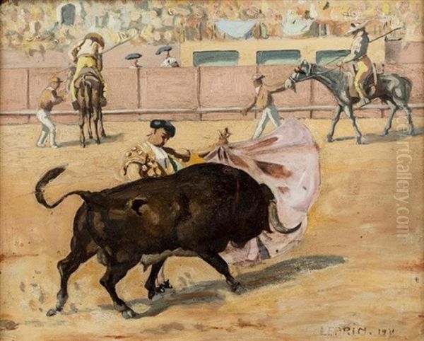 Scene De Tauromachie, 1921 Oil Painting by Marcel Leprin