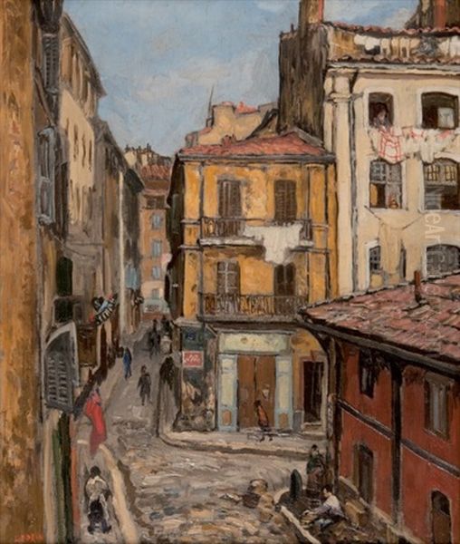 Poissonnerie Vivaux A Marseille Oil Painting by Marcel Leprin