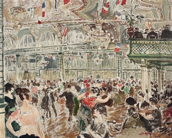 Bal Du 14 Juillet Oil Painting by Marcel Leprin
