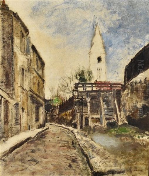 Rue De Norvins, Montmartre Oil Painting by Marcel Leprin