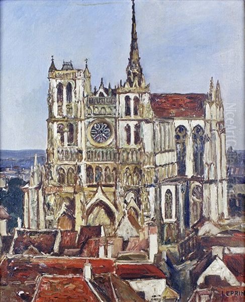 La Cathedrale D'amiens Oil Painting by Marcel Leprin