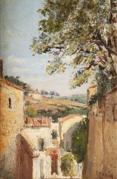 Village Provencal Oil Painting by Marcel Leprin